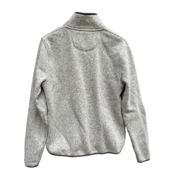 LL Bean Sweater Fleece Men Size  M Heather Gray 1/4 Snap Slightly Fitted - Picture 11 of 12